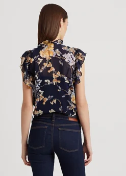 Floral Georgette Sleeveless Shirt -Family Flair Sales Store s7 1474136 alternate3