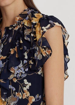 Floral Georgette Sleeveless Shirt -Family Flair Sales Store s7 1474136 alternate4