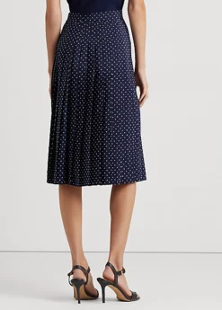 Polka-Dot Pleated Crepe Skirt -Family Flair Sales Store s7 1474222 alternate3
