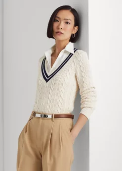 Cable-Knit Cricket Jumper