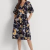 Floral Belted Cotton Voile Dress