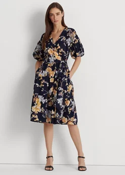 Floral Belted Cotton Voile Dress