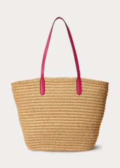 Leather-Trim Straw Large Brie Tote Bag -Family Flair Sales Store s7 1474649 alternate3