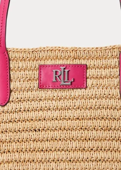 Leather-Trim Straw Large Brie Tote Bag -Family Flair Sales Store s7 1474649 alternate7