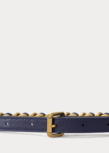 Nappa Leather And Chain Skinny Belt 2 Nappa Leather And Chain Skinny Belt - Image 2