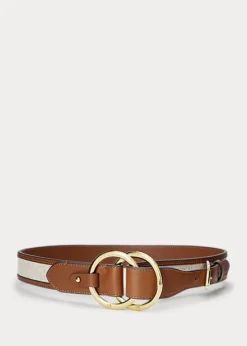 Canvas And Leather Bend-Back Belt