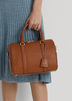 Debossed Leather Medium Kaden Satchel -Family Flair Sales Store s7 1474694 alternate9