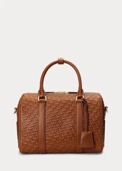 Debossed Leather Medium Kaden Satchel
