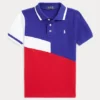 Colour-Blocked Cotton Mesh Polo Shirt