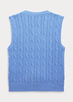 Cable-Knit Cotton Jumper Vest -Family Flair Sales Store s7 1475089 alternate1