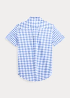 Gingham Cotton Poplin Short-Sleeve Shirt -Family Flair Sales Store s7 1475127 alternate1