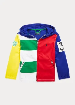 Colour-Blocked Cotton Hooded Jacket