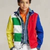 Colour-Blocked Cotton Hooded Jacket