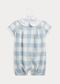 Gingham Linen Bubble Shortall