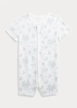 Toile-Print Cotton Interlock Shortall