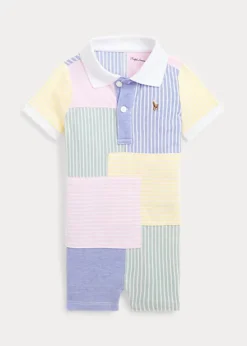 Patchwork Cotton Mesh Shortall