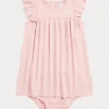 Pointelle-Knit Cotton Dress And Bloomer