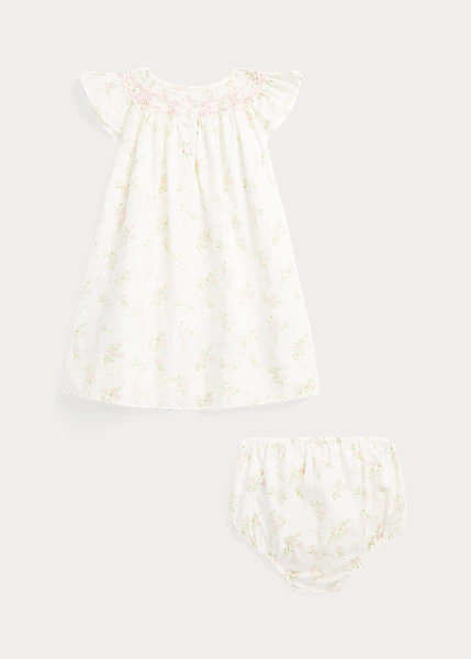 Floral Smocked Dress, Headband And Bloomer 2 Floral Smocked Dress, Headband And Bloomer - Image 2