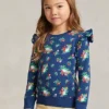 Floral Ruffled Spa Terry Sweatshirt