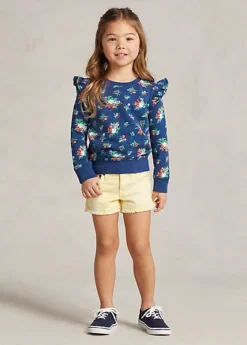 Floral Ruffled Spa Terry Sweatshirt -Family Flair Sales Store s7 1476191 alternate3