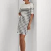 Striped Cotton Boatneck Dress
