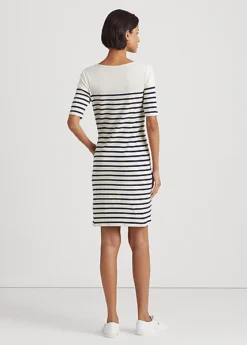 Striped Cotton Boatneck Dress -Family Flair Sales Store s7 1476509 alternate3