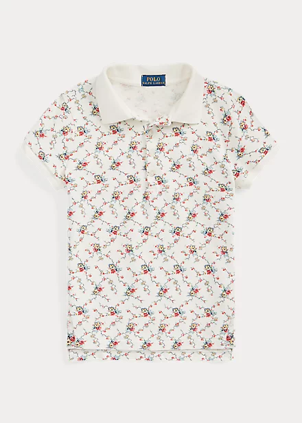 Floral Stretch Mesh Polo Shirt 1 Floral Stretch Mesh Polo Shirt