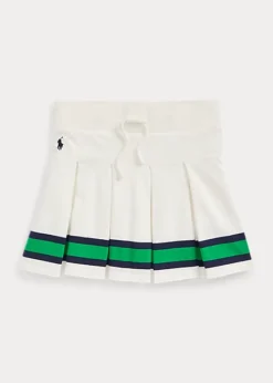 Striped Pleated Jersey Skort