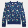 Floral Ruffled Spa Terry Sweatshirt