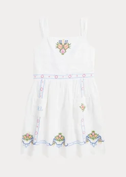 Floral Embroidered Linen Dress