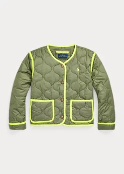 Neon-Trim Quilted Jacket