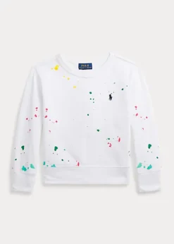 Paint-Splatter-Print Spa Terry Pullover