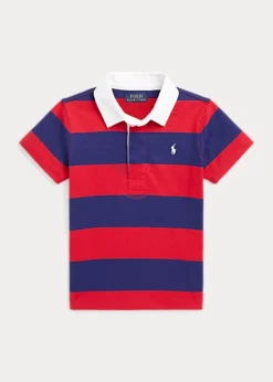 Striped Cotton Short-Sleeve Rugby Shirt