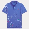 Paint-Splatter Cotton Mesh Polo Shirt