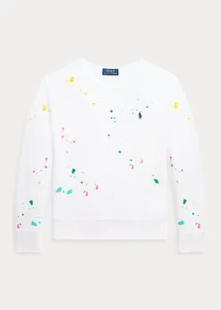 Paint Splatter-Print Spa Terry Pullover