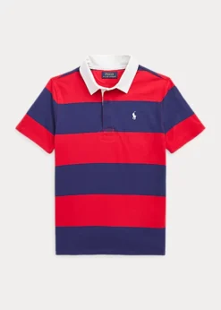 Striped Cotton Short-Sleeve Rugby Shirt