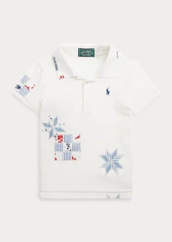 Patchwork Stretch Mesh Polo Shirt