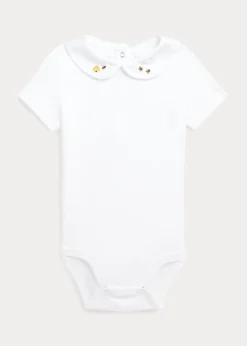 Bee-Embroidered Cotton Bodysuit