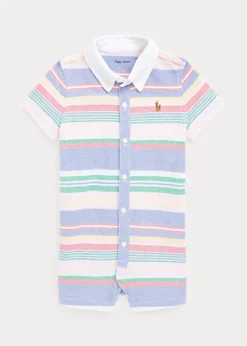 Striped Knit Oxford Shortall