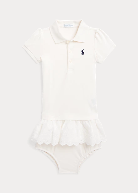 Eyelet Stretch Mesh Polo Dress And Bloomer 1 Eyelet Stretch Mesh Polo Dress And Bloomer
