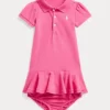 Stretch Mesh Polo Dress And Bloomer