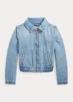 Madras-Collar Denim Jacket