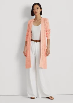 Linen-Cotton Cable-Knit Cardigan -Family Flair Sales Store s7 1477640 alternate1