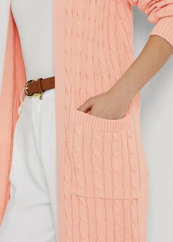 Linen-Cotton Cable-Knit Cardigan -Family Flair Sales Store s7 1477640 alternate4