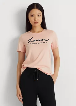 Sequined Logo Jersey Tee