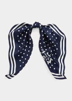 Harper Polka-Dot Silk Twill Square Scarf