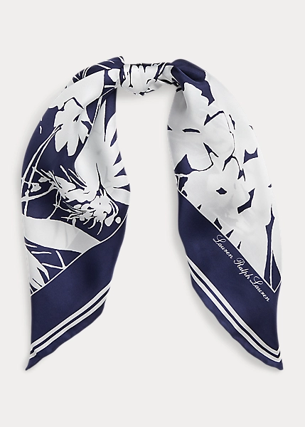 Harper Floral Silk Twill Square Scarf 2 Harper Floral Silk Twill Square Scarf - Image 2