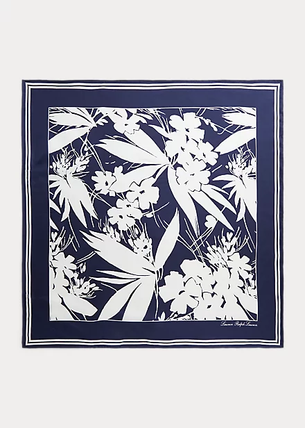 Harper Floral Silk Twill Square Scarf 1 Harper Floral Silk Twill Square Scarf