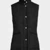 Cable-Quilted Mockneck Vest