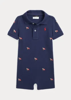 Flag Cotton Mesh Polo Shortall
